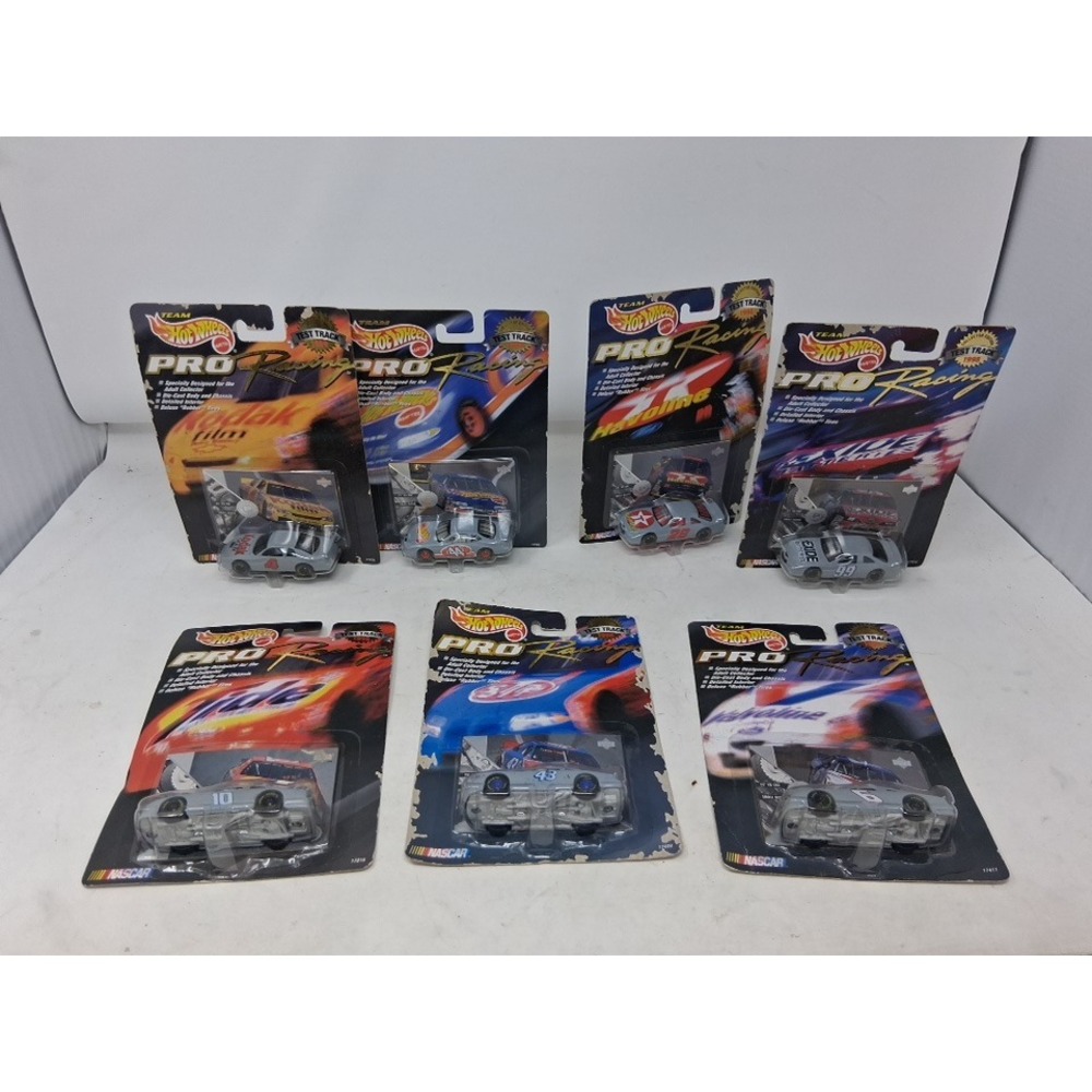 Hot Wheels Team PRO Racing Test Track 1998 NASCAR Diecast Lot of 7 Gray 1:64. M